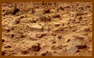Sliced rocks, on Mars.